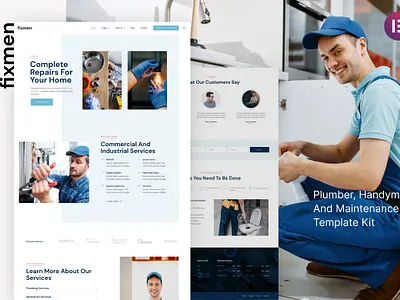 Handyman & Maintenance Elementor Template Kit design elementor handyman maintenance plumber template ui ux website