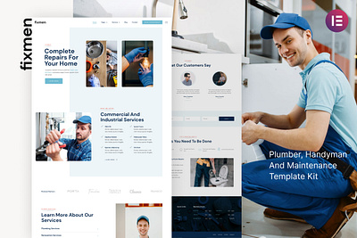 Handyman & Maintenance Elementor Template Kit design elementor handyman maintenance plumber template ui ux website