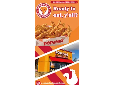 Mockup Popeyes banner branding design