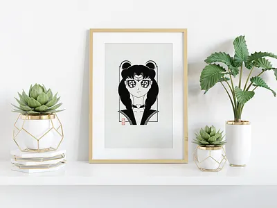 Sailor Moon & Kirby Crackle adobephotoshop anime crackle design illustration kirby minimalistic sailor moon sailormoon