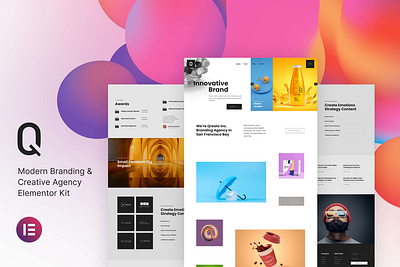 Modern Branding & Creative Agency Elementor Kit agency branding creative design elementor modern template ui ux website