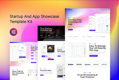 Startup & Showcase Elementor Template Kit design elementor showcase startup template ui ux website