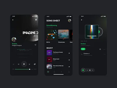 Music mobile app design app art design typography ui