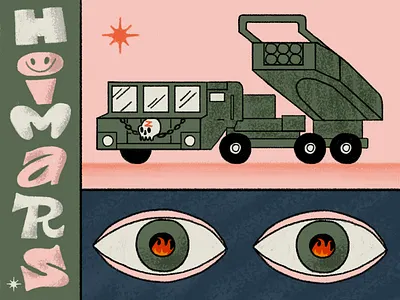 Himars branding character design eyes fire himars illustration military russia supportukraine ukraine war weapon