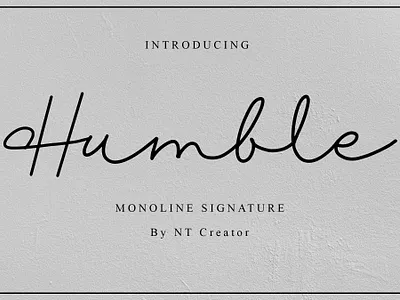 Humble branding cover book design font design fonts handmade handwritten littering logo monoline script signature typography web