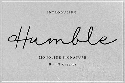 Humble branding cover book design font design fonts handmade handwritten littering logo monoline script signature typography web