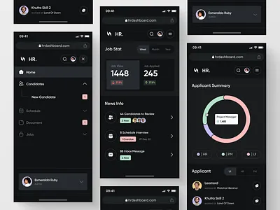 HR Dashboard Responsive analytic app chart dashboard dashboard app diagram menu mobile mobile app mobile design responsive responsive app responsive dashboard responsive design responsive mobile ui ux web web design website