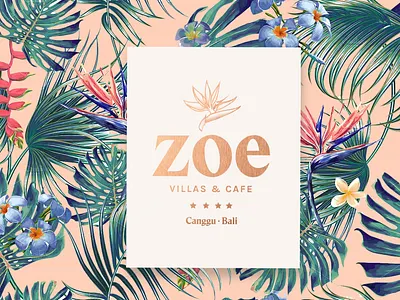 Zoe Villas and Cafe branding hospitality hotel pastel