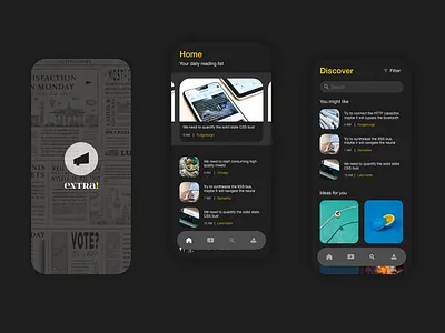 News Feed Mobile App adobexd dark ui mobile mobile app mobile app design mobile design mobile ui mobile ui design mobile ui ux news app newsfeed ui design