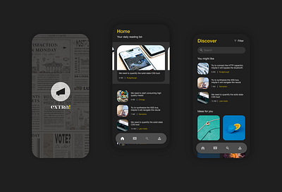 News Feed Mobile App adobexd dark ui mobile mobile app mobile app design mobile design mobile ui mobile ui design mobile ui ux news app newsfeed ui design