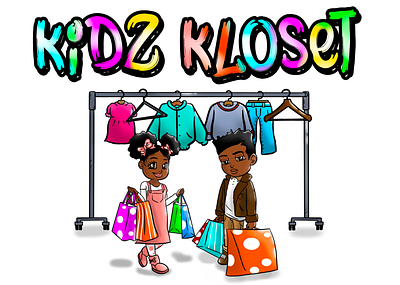 Kidz Closet animation apparel cartoon clothing designs drawing fashion illustrator kids logo logos