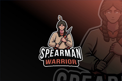 Spearman Warrior Logo Template cherokee