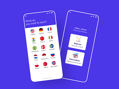 Online Language Learning App adobe xd clean concept creative creativity design dribbble illustration inspiration language app learn ui ux