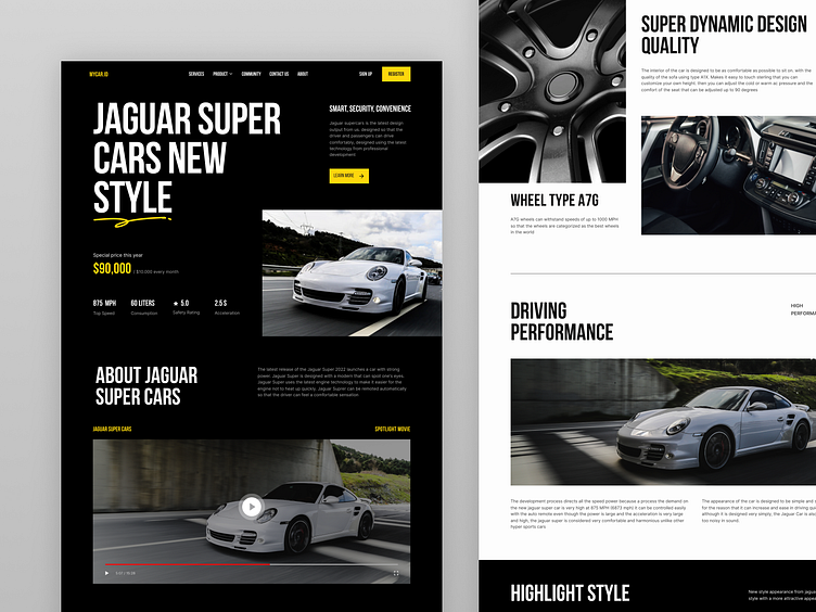 Supercar Shop Landing Page by Andri Prasetia for SLAB Design Studio on ...