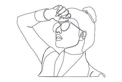 Girl One line art design design fiverr flyer illustration line art logo one line art poster ui ux vector