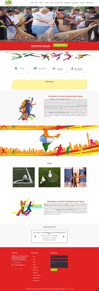 greenball cricket federation of india creative logo cricket sports website