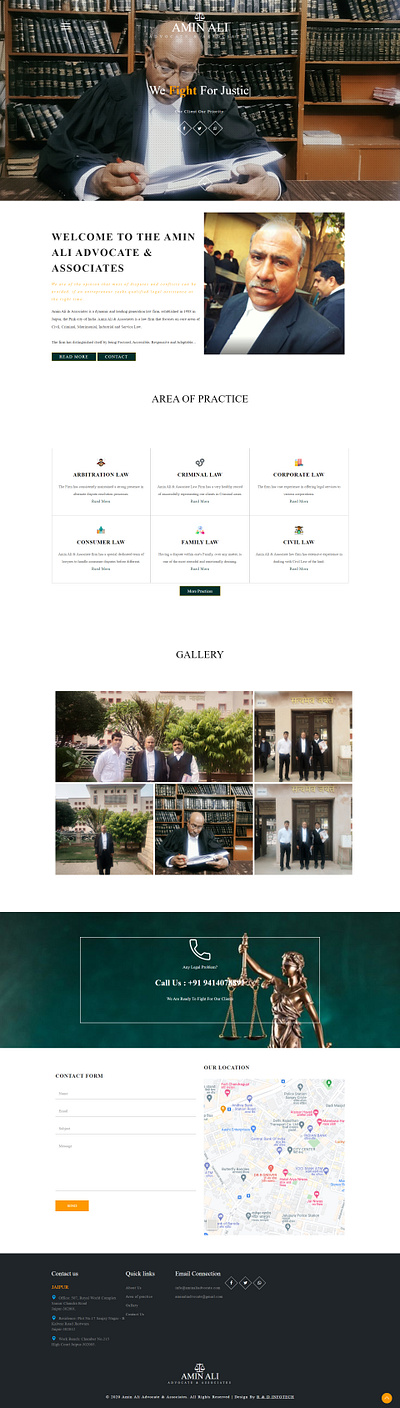 Advocate Amin Ali advocate landing page law lawyer