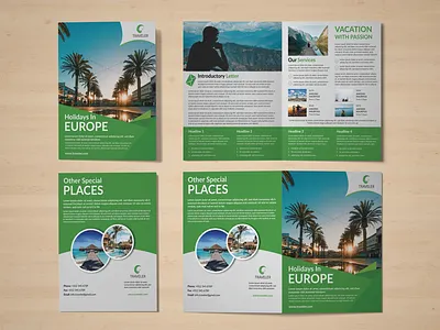Bi-fold Brochure - Traveller abstract adobe illustrator adobe photoshop bifold book branding brochure business corporate creative design graphic leaflet magazine marketing modern print professional template travel
