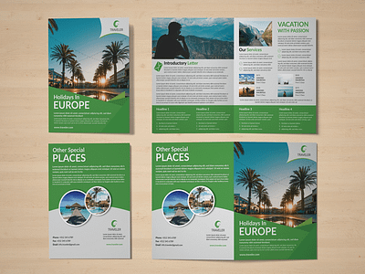 Bi-fold Brochure - Traveller abstract adobe illustrator adobe photoshop bifold book branding brochure business corporate creative design graphic leaflet magazine marketing modern print professional template travel