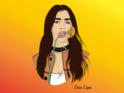 Art Illustration Dua Lipa adult attractive caucasian closeup color day fresh girl green isolated lips mouth natural person rose sexy skin style sweet valentine
