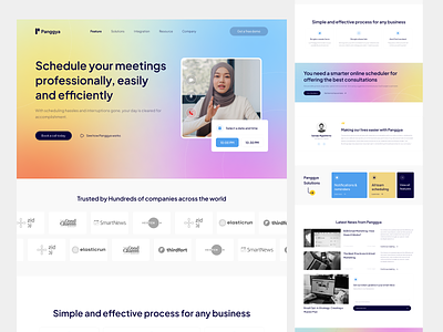 Panggya - Appointment Management Website appointment blog colorful features gradient header landing page layout management manager meeting online saas saas website ui design ui snippet uiuxdesign web app website zoom
