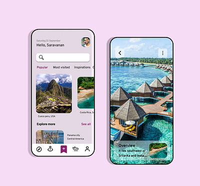 Travel app user interface design app design ui ux