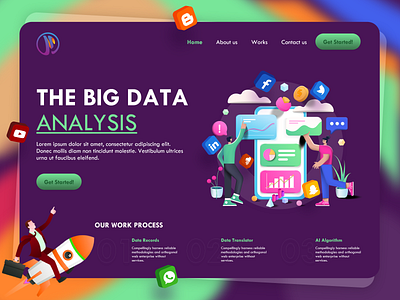 Data Analysis Landing Page abstract concept data data analysis data analytics data visualization database design digital dribbble minimal ui ui design uidesign uiux ux web web design webdesign website