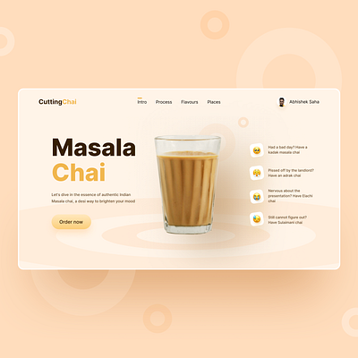 Cutting Chai UI Design behance clean ui design masala tea tea shop trendy design uidesign uiux uxdesign uxresearch uxui web webdesign webdesigner webdevelopment website