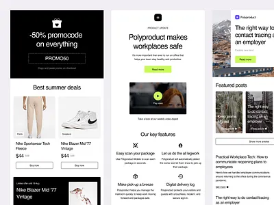Polybox Email HTML templates ⚡️ app colorful craftwork design email html landing newsletter photo polybox product ui vector web website