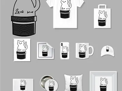 Cat love me design amazon app branding design graphic design illustration illustrator logo typography vector