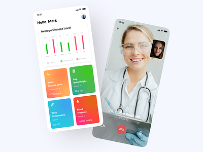 Blood Sugar Level Monitoring App blood pressure blood sugar fit app glucose health healthcare level product design ui design