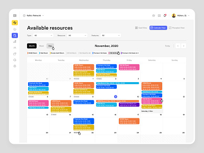 Nexudus - Calendar application bbagency calendar colors components dashboard date picker design design system development interface modules product design typography ui user experience user interface ux web app website