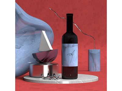 3D food composition 3d 3d art 3d artist 3d composition 3d illustration 3d modeling abstract cheese cinema 4d cinema4d graphic design illustraiton wine