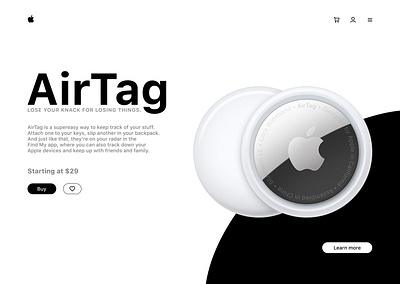 DailyUI 003 - AirTag Landing Page airtag apple daily daily ui dailyuichallenge design landing page landing page design ui web web design