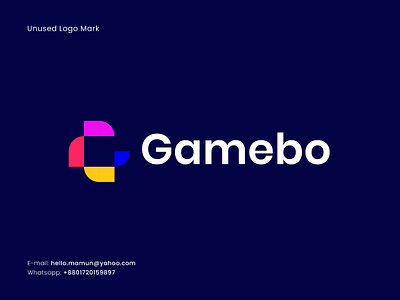 Gamebo - Letter G Modern Logo a b c d e f g h i j k l m n brand branding design ecommerce flat icon identity lettermark logo logo design logo designer logofolio mark monogram o p q r s t u v w x y z symbol unused vector
