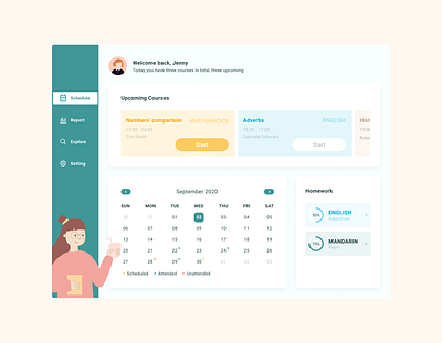 education app schedule dashboard calendar dashboad dashboard design design education education app flat design schedule ux ux design