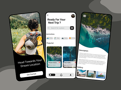 Trip Guide app app design beautiful branding design designs lakes mountains rivers travel traveller travelling app trip advisor trip guide trip planner trippy trips ui ui ux web