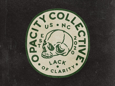 Opacity Collective angonmangsa badge logo badges branding clothing clothing brand clothing design design graphicdesign hand drawn illustration logodesign skull skull art skull logo tshirt typography vintage vintage badge vintage design