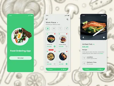 Food Ordering App app design branding design ios app design typography ui uidesign ux uxdesign vector