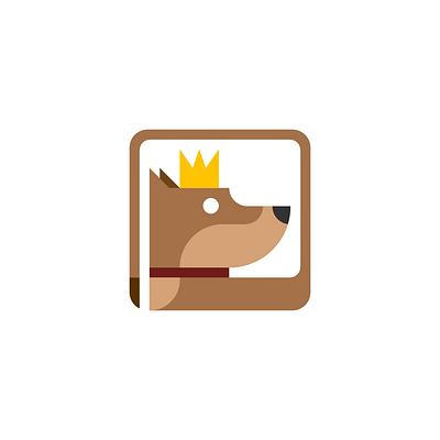 King Dog Logo animal branding crown design dog exclusive geometric illustration king logo pet royal shape square vector