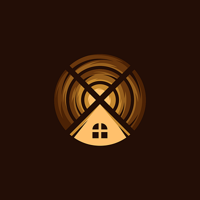 Wooden House Logo branding brown circle design estate exclusive gradient home house housing illustration logo texture vector villa wood wooden