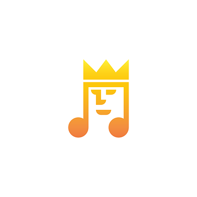 Music King Logo abstract branding crown design exclusive face head illustration king logo music musical note royal vector