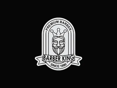 barber king app barber barberlogo branding crown design icon king kinglogo lineart logo man typography vector web