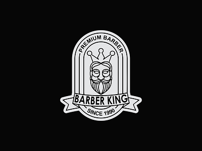 barber king app barber barberlogo branding crown design icon king kinglogo lineart logo man typography vector web