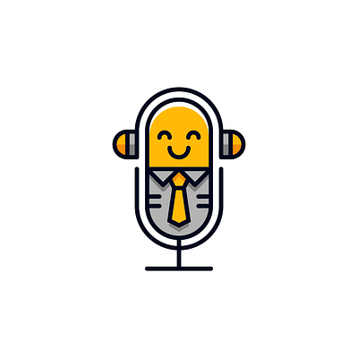 Enjoy Podcast Logo branding design enjoy enjoyed exclusive executive headphone illustration logo microphone people podcast suit vector