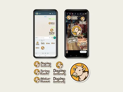 Sticker Set branding design illustration instagram post sticker sticker design