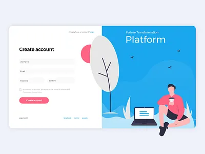 Log in & Sign up | Future Transformation Platform branding design login design login screen sign in ui uiux web design web development