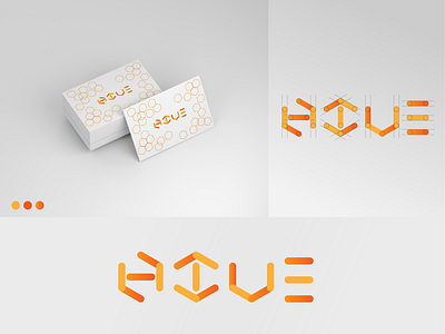 Hive Logo bee font food hive honey honeycomb logotype logotypes media orange color script