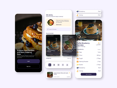 Food Recipes App baverages food ingredients mobile app mobile app design mobile ui recipe recipe app recipe book
