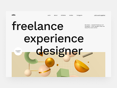 Ollis Portfolio clean clear creative creative design design experimental minimal portfolio portfolio design portfolio site portfolio website product design responsive design typography ui ux web design website